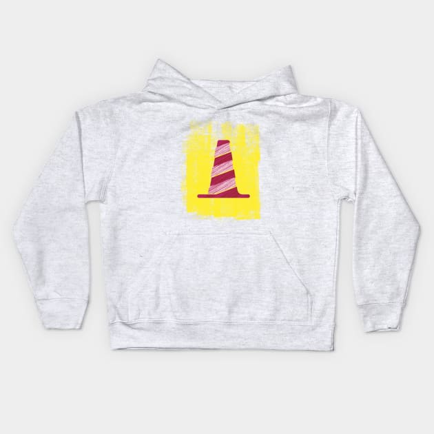 Caution: Traffic Cone Kids Hoodie by ScottyWalters